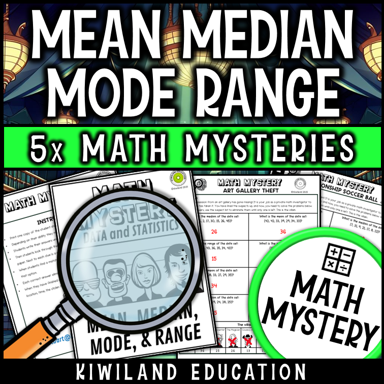 Mean Median Mode Range Math Mysteries