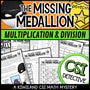 Printable CSI Math Mystery on multiplication and division for 3rd to 6th grade