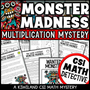 Halloween multiplication CSI math mystery worksheet for grades 4–6