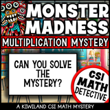 Halloween CSI math puzzle with detective clues and multiplication practice