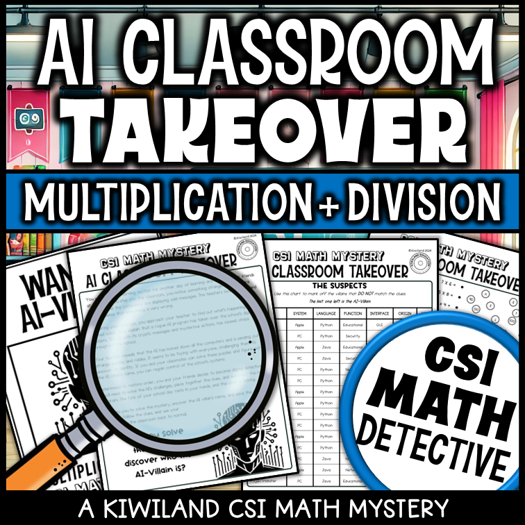 Printable AI Classroom Takeover math review activity