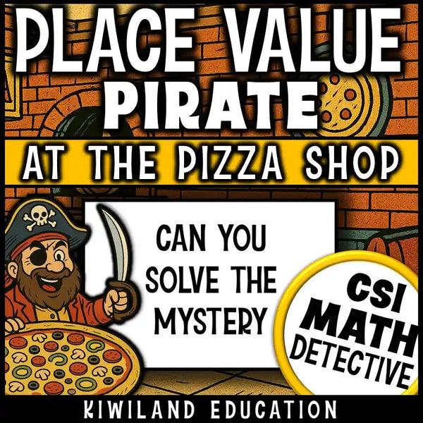 Pirate classroom themed math mystery with greater than less than puzzles