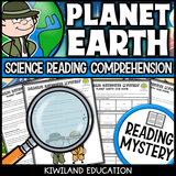 Planet Earth reading mystery focused on Earth's structure, natural wonders, and human impact