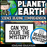 Planet Earth science reading activity with extension questions and themed word search
