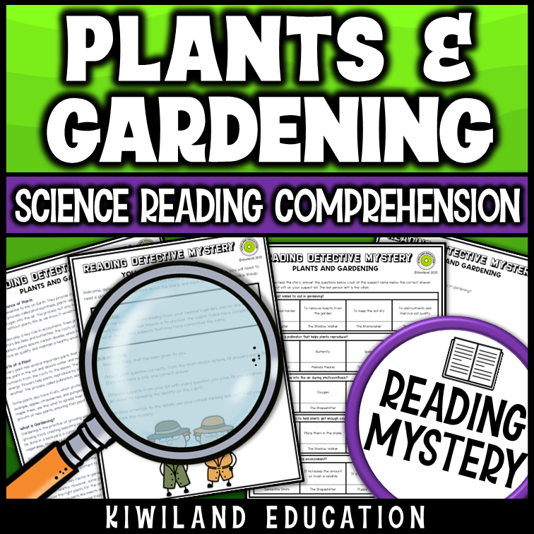 Suspect line-up from the Plants and Gardening Earth Science mystery for grades 4–6