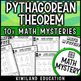 Pythagorean theorem word problems and missing side practice worksheets with answer keys