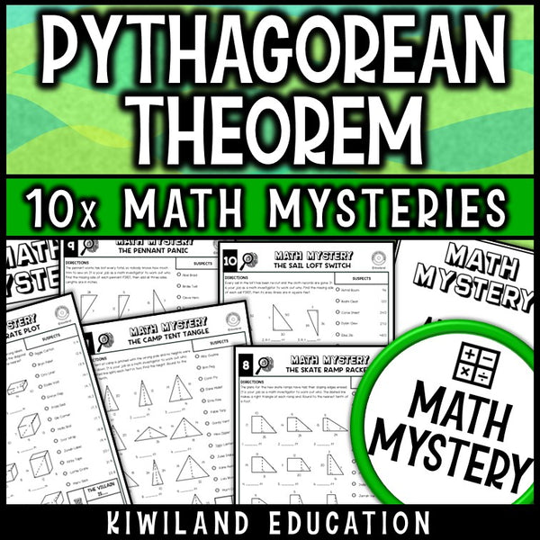 Pythagorean theorem word problems and missing side practice worksheets with answer keys