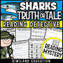 Printable shark myths reading comprehension activity with nonfiction article and worksheet for grades 3–6