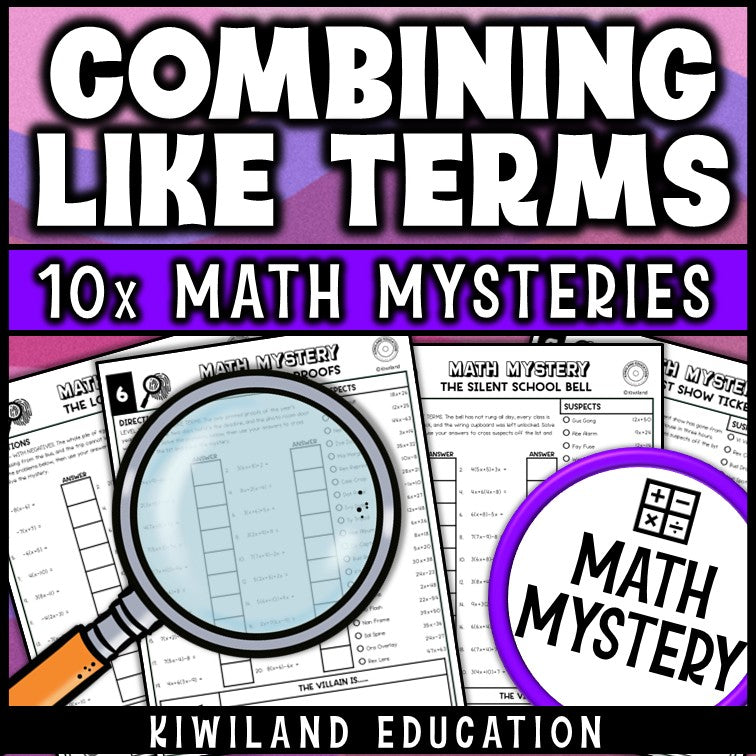 Simplifying algebraic expressions practice with answer keys for middle school