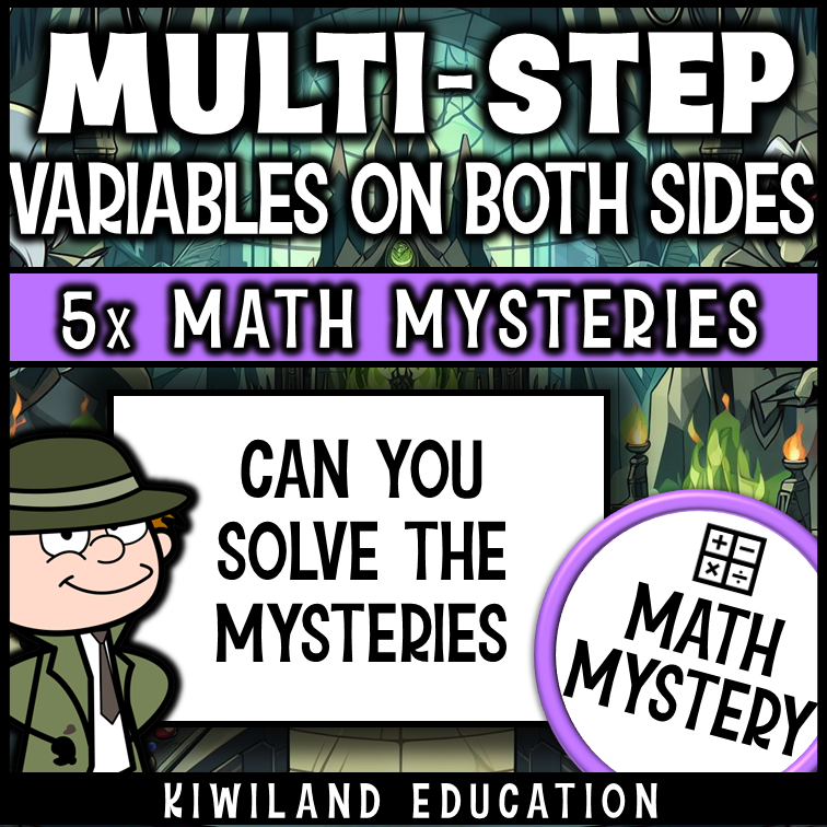 Multi-Step Equations with Variables on Both Sides Math Mystery