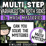 Multi-Step Equations with Variables on Both Sides Math Mystery