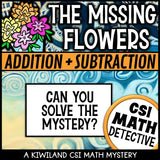 Engaging classroom CSI-style spring math worksheets for independent or pair work