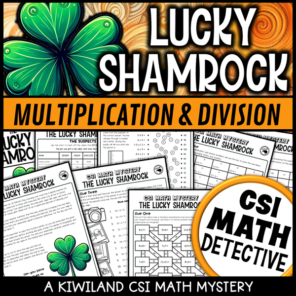 St. Patrick’s Day CSI math mystery for 3rd–6th grade students
