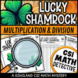 Multiplication and division printable game with missing gold theme