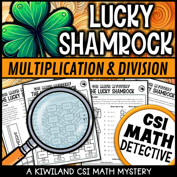 March holiday math worksheets with suspect elimination puzzles
