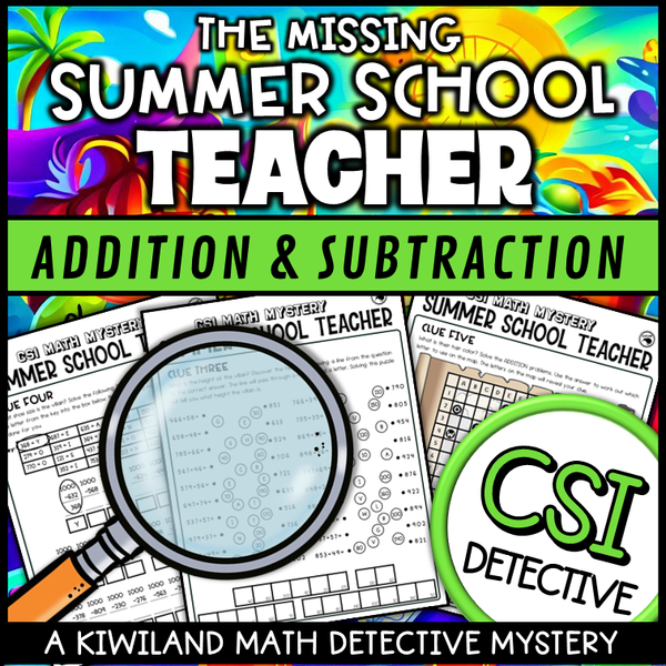 Addition and subtraction summer school math game with printable worksheets