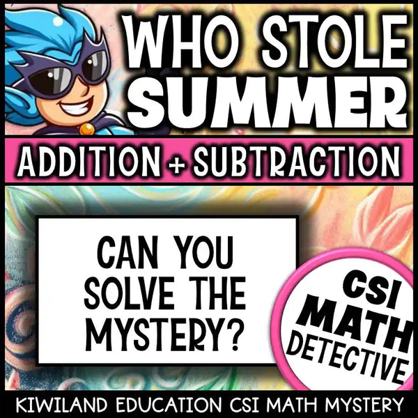 Color and black-and-white math worksheets for summer-themed problem solving