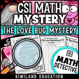 CSI Math Mystery suspect chart for grades 3–5 students