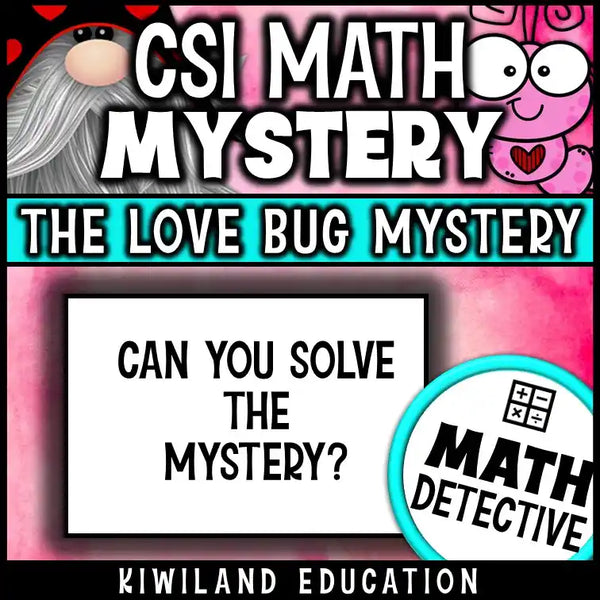 Valentine’s Day classroom worksheet pack with mystery storyline