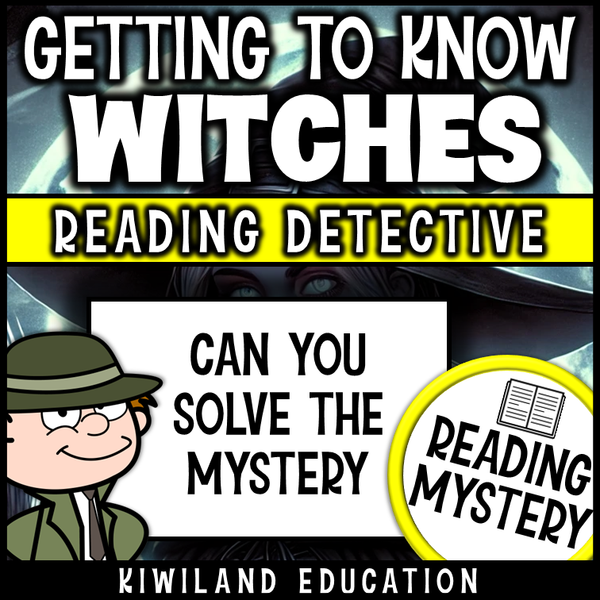 All About Witches reading detective mystery with word search and extension ideas