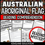 Australian Aboriginal flag reading mystery cover for grades 3-6