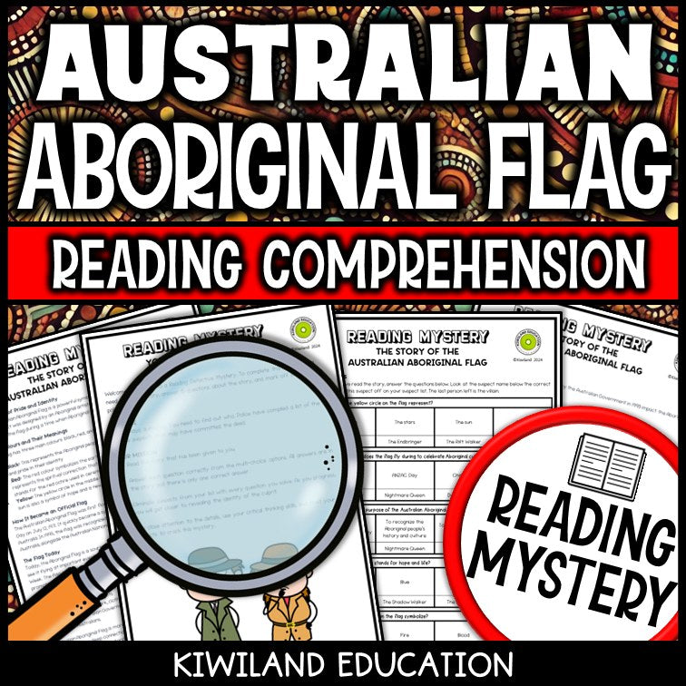 Nonfiction Australian Aboriginal flag reading comprehension passage for grades 3-6