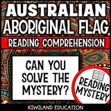 No-prep Australian Aboriginal flag reading comprehension worksheet with answer key