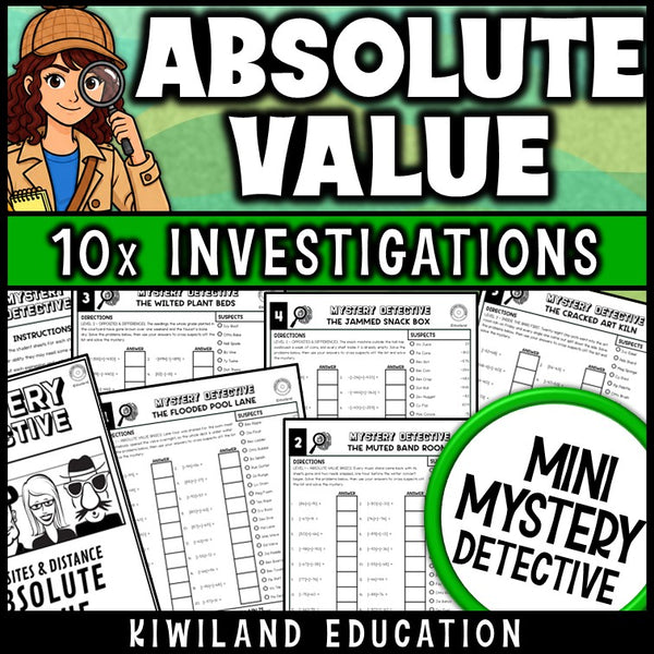 Absolute value worksheets 6th grade mystery detective opposites and integers