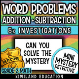 Add and subtract within 100 word problem mystery early finishers