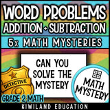 Add and subtract within 100 word problem mystery for early finishers