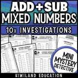 Adding and subtracting fractions with like denominators practice pages with mixed numbers, regrouping and a certificate of achievement