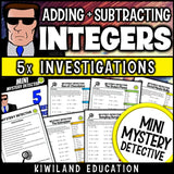Adding and subtracting integers worksheets 6th 7th grade