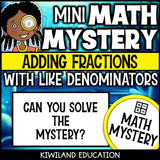 Adding fractions like denominators math mystery activity preview