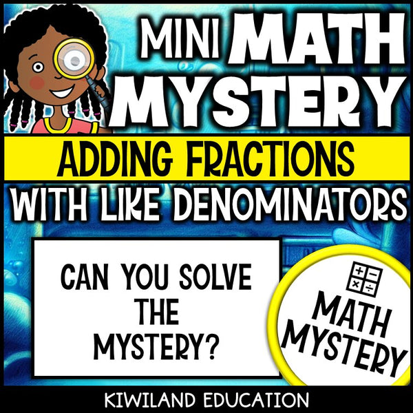Adding fractions like denominators math mystery activity preview