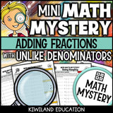 Adding fractions unlike denominators math mystery answer key