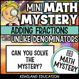 Adding fractions unlike denominators math mystery activity preview