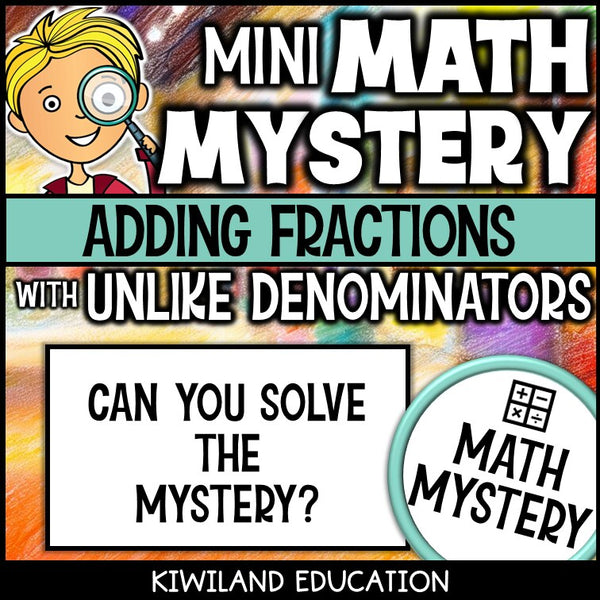 Adding fractions unlike denominators math mystery activity preview