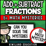 Can you solve the mysteries - adding and subtracting fractions worksheets