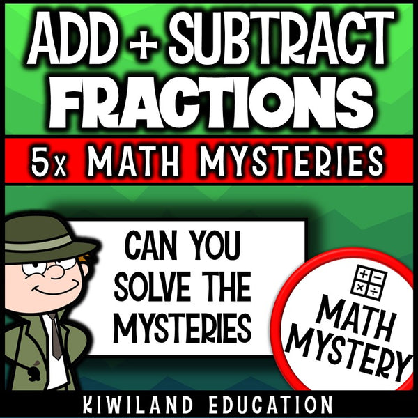 Can you solve the mysteries - adding and subtracting fractions worksheets