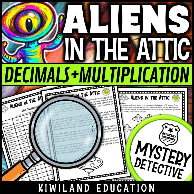 Adding subtracting multiplying decimals clue pages aliens in the attic