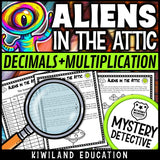 Adding subtracting multiplying decimals clue pages aliens in the attic