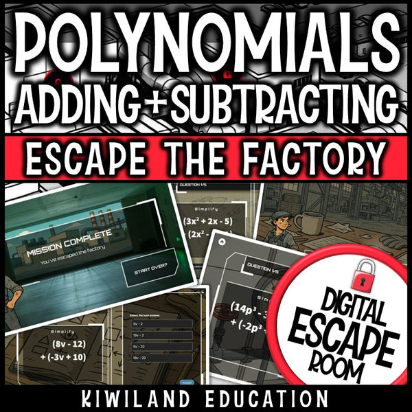 Self-checking adding and subtracting polynomials challenge for grades 6 to 12