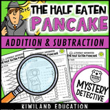 Addition and subtraction clue pages pancake day CSI mystery printable