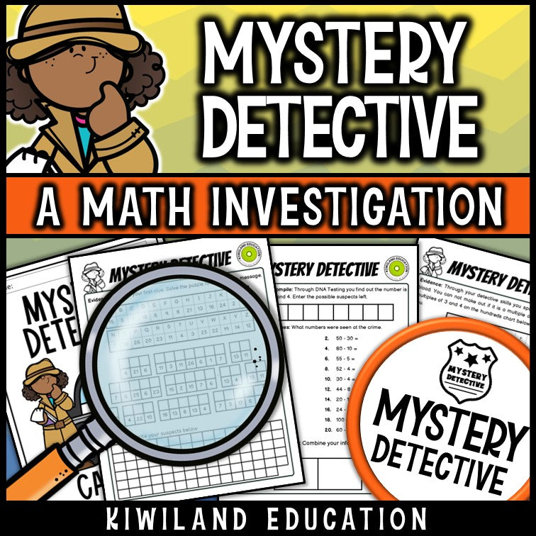 Addition and subtraction within 100 clue pages CSI mystery printable