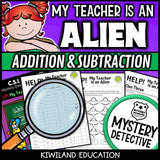 Addition and subtraction within 100 clue pages my teacher is an alien