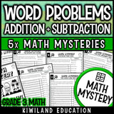 Addition and subtraction word problems within 1000 math mystery grade 3