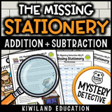 Addition subtraction case file suspect chart missing stationery
