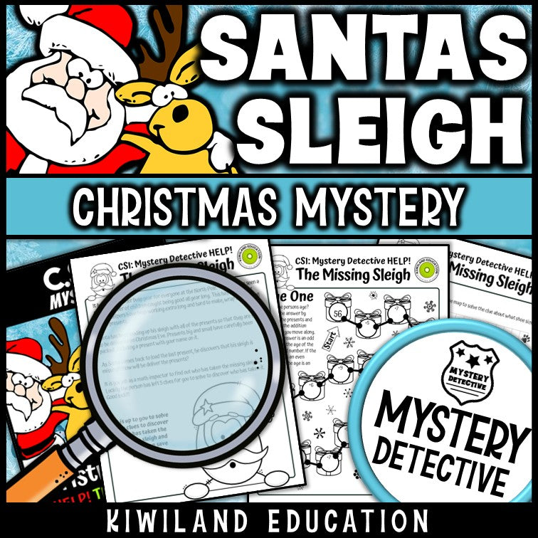 Addition subtraction case file suspect chart santas sleigh north pole