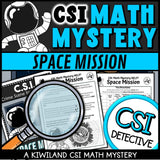 Addition and subtraction clue worksheet pages - Space Mission math mystery