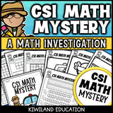 Addition and subtraction CSI Math Mystery cover for grades 3 to 6, The Secret Number case